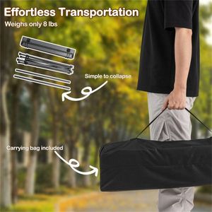 Tavolo da Campeggio Pieghevole Nero da 28 Pollici con Piano in Alluminio, Capacità 150 Libbre, Tavolo da Picnic Portatile con Borsa per il Trasporto - Product Image 5