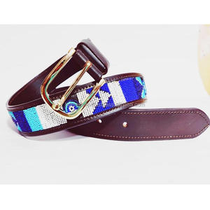 Cinturón de Cuero Genuino Decorativo con Cuentas Coloridas Pequeñas, Proveedor de Cinturones de Cuero Personalizados - Product Image 2