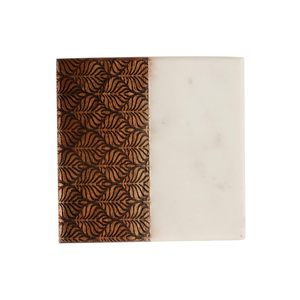 Handmade Luxury Square 10mm Thick Marble Wooden Tea <b>Coffee</b> Coaster - Product Image 2