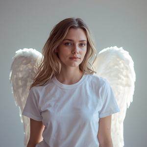 Camiseta Estilo Angelical de Algodón con Estampado Gráfico, Informal, Etérea, con Personalización OEM ODM - Product Image 2
