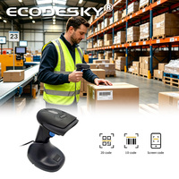 Escáner de Códigos QR Inalámbrico Portátil EMT2097MD-RF de 1MP, Lector de Códigos de Barras 1D y 2D con Base, Compatible con Múltiples Códigos