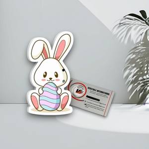 Outil d'extension de cils magnétique en acrylique Lapin de Pâques à marque privée, écologique et réutilisable, motif diamant carré fleur - Product Image 1