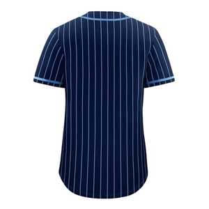 Camiseta de Béisbol a Rayas Rojas para Hombre, Manga Corta, Transpirable, de Poliéster, con Botones al Frente, Corte Regular, Estilo Urbano Holgado - Product Image 3