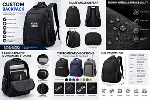 Sac à dos de sport multifonctionnel en polyester Oxford imperméable et durable avec logo personnalisé, fermeture éclair tendance, idéal pour les voyages d'affaires et l'école - Product Image 6