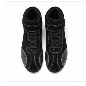 Bottes moto noires à cheville en cuir véritable, semelle extérieure en caoutchouc, respirantes, légères, doublure Nomex, fermeture auto-agrippante, bout fermé - Product Image 6