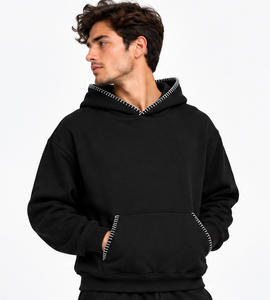 Custom Blanket <b>Stitch</b> <b>Hoodie</b> for Men <b>Oversized</b> Pullover Sweatshirt Wholesale Regular Fit Pullover with Kangaroo Pocket - Product Image 6