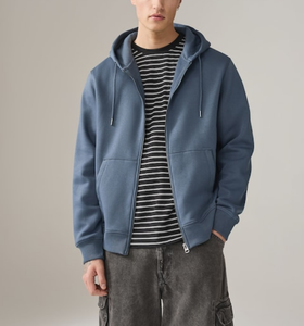 Heavyweight 380 GSM <b>Zip</b> <b>up</b> Hoodies for Men's Two-Way Zipper Oversized Blank Plain Custom Made OEM Logo Embroidery 100% Cotton - Product Image 5