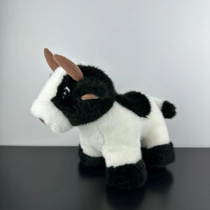 Plush <b>Cow</b> Stuffed Animal Black White Spotted Soft Toy with Red Horns 11CM-30CM for Kids Age 2-4 Years Unisex - Product Image 3