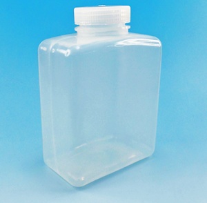 UNI-Sci Botella de boca ancha rectangular de HDPE transparente de 500ml con tapón de rosca de PP para uso en laboratorio - Product Image 5