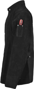 Veste de soudage noire à manches longues avec fermeture boutonnée et poches, coupe classique, vêtements de sécurité ignifuges - Product Image 5