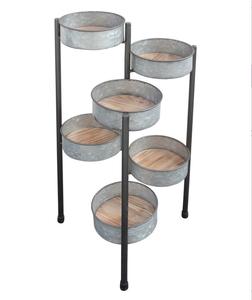 Pot de fleurs en métal finition or de luxe avec support en fer pour la décoration du salon et du balcon - Product Image 2