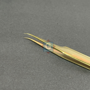Pince à épiler isolée pour cils, précision dorée, en acier inoxydable pour extensions de cils - Product Image 1