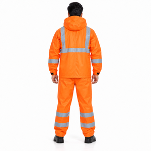 Traje Impermeable de Poliéster para Hombre, 2 Piezas, Chaqueta con Capucha y Pantalones, Ropa de Trabajo para Motocicleta, Color y Logotipo Personalizables, OEM ODM - Product Image 2
