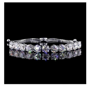 Pulsera de tenis ajustable con cadena y diamantes cultivados en laboratorio, certificados IGI, 11 quilates, oro de 14 quilates, color D-E, claridad VVS-VS, para mujer - Product Image 1