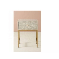Table d'appoint en incrustation d'os à motif floral fait à la main Table de chevet moderne Table d'appoint de salon tabouret en incrustation d'os meubles en incrustation d'os