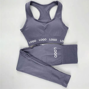 ชุดเลกกิ้งโยคะลายสก็อตพร้อมโลโก้สั่งทำสำหรับผู้หญิง แบบกลับด้านได้ ไซส์พลัส ระบายอากาศได้ดี ไร้ตะเข็บ ชุดกีฬา 2 ชิ้น ราคาถูก รับผลิตแบบ OEM - Product Image 6