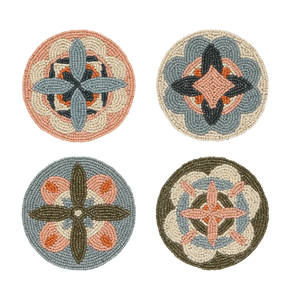 Beaded <b>Coaster</b> Wholesale Price Decoration New Arrival Beaded <b>Round</b> <b>Coasters</b> Mushroom Design <b>Coaster</b> - Product Image 4