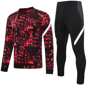 Ensemble de sport pour homme, bleu, à blocs de couleur, demi-zip, manches longues, séchage rapide, léger, coupe ajustée longue, vêtements de sport printemps - Product Image 5