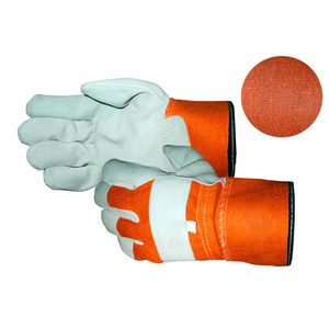 High Quality Cowhide Split <b>Leather</b> Working Gloves Hand Protection Heat Resistant Canadian Rigger Household Gloves Custom Logo - Product Image 4