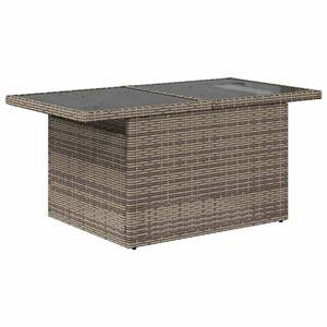 Mesa de Jardín de Ratán PE Gris con Acero con Recubrimiento en Polvo y Tapa de Vidrio Templado - Product Image 4