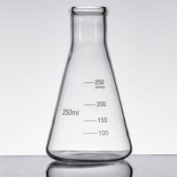 Laboratorium Instrumen ELS, Flask Erlenmeyer 50ml Kelas Laboratorium, Gelas Borosilikat Bergraduasi, Beaker Kerucut untuk Pengukuran Presisi