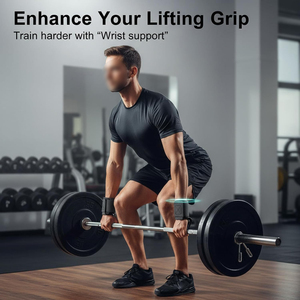 Crochets de musculation en acier robuste avec bandes de maintien pour poignets – Idéal pour la musculation et le powerlifting – Vente en gros Europe – Prise maximale - Product Image 5