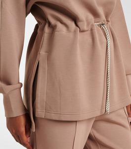 Sweat-shirt personnalisé pour femme, col montant, coupe oversize longue, tunique athleisure avec cordon de serrage à la taille - Product Image 4