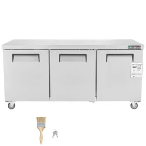 Tavolo Refrigerato Commerciale a 3 Porte in Acciaio Inox da 72 Pollici per Preparazione Sandwich e Insalate, Attrezzatura per Cucine Professionali - Product Image 1