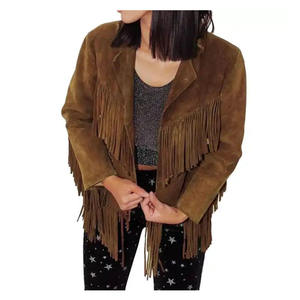 Ladies <b>Fringe</b> Leather <b>Jacket</b> Western Cowboy Suede Tassel Outerwear Fashion Coat Motorcycle Biker Custom Wholesale OEM - Product Image 3