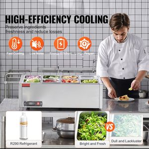 Stazione di Preparazione Condimenti da Banco 140 W con 8 Vaschette in Acciaio Inox 1/6, Refrigerante R134a, Corpo in Acciaio Inox 304 - Product Image 2