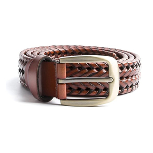 Cinturón de Cuero Trenzado de Alta Calidad, Diseño Personalizado Informal para Exteriores, Hebilla Cómoda, Cinturones de Cuero Genuino para Hombre - Product Image 6