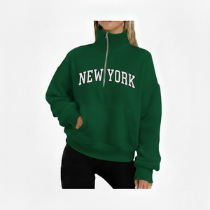 Sudadera de forro polar oversize de manga larga para mujer, con media cremallera, diseño lavado, bicolor, cuello simulado, estilo streetwear, con insignia Iota Phi Theta, el mejor diseño - Product Image 5