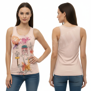 Breathable Knitted <b>Polyester</b> Summer OEM ODM Tank Top Sleeveless Casual Soft Cotton Custom Graphic Printed High Strength Shirt - Product Image 3