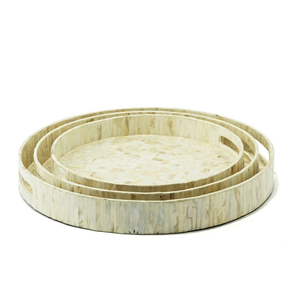 Bandeja Redonda de Nácar de Alta Calidad, Buen Precio, Madera y MDF para Alimentos, Bandeja Decorativa de Vietnam - Product Image 1