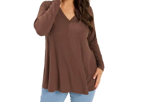 <b>T</b>-<b>shirt</b> Women Heavyweight Women's Long Sleeve <b>V</b> <b>Neck</b> Top Loose Fit Casual Solid Color <b>Shirt</b> High quality <b>oversized</b> <b>t</b> <b>shirt</b> - Product Image 2