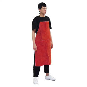 Cowhide Split <b>Leather</b> Welding <b>Apron</b> Flame Retardant Heavy Duty Industrial Construction Low Price for BBQ and Welding - Product Image 2
