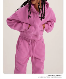 Custom Logo Hoodies and Sweat <b>Pants</b> Jogger Set Woman,women Tracksuit 2 Two Piece Set Sweatpants and Hoodie Set,women Hoodies - Product Image 2