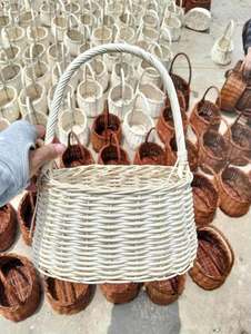 Cesta de Ratán Vietnamita con Asa Alta para Arreglos Florales, Decoraciones de Boda, Regalos de Picnic, Almacenamiento de Flores y Frutas - Product Image 3