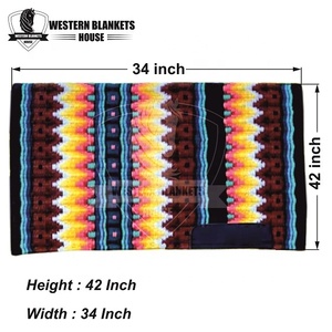 แผ่นรองอานม้าขนสัตว์นิวซีแลนด์แผ่นรองอานม้าทำจากผ้าฝ้ายหนาใช้แสดงการขี่ม้าการออกแบบที่สวยงามดีไซน์100% ใหม่ - Product Image 2