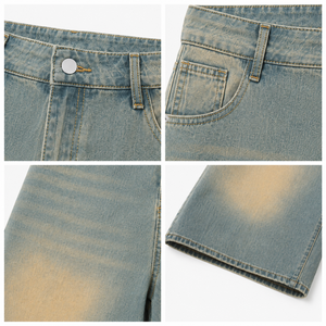 Shorts en jean taille haute amples et larges pour femme, style vintage délavé, coupe Bermuda baggy, streetwear Y2K, décontracté, été 2026 - Product Image 4