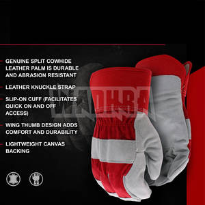 Guantes de trabajo resistentes con diseño de palma reforzada para tareas mecánicas y de campo - Product Image 5