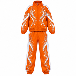 ชุดวอร์มเด็กประดับเพชรระยิบระยับ สำหรับเต้นรำ ฝึกซ้อม และแสดงโชว์ - Product Image 6