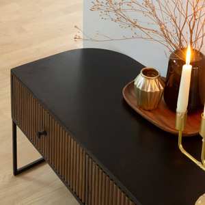 Meuble TV rond Vandana Cresta Neo en bois de manguier et métal - Product Image 4