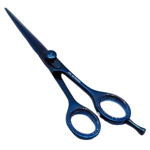 กรรไกรตัดผมสแตนเลสเกรดสูงสุด 440C สำหรับร้านทำผมมืออาชีพ ขนาด 6 นิ้ว สีน้ำเงิน โดย Apto Enterprises - Product Image 1