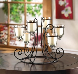 Elegant Iron Candelabra With Three Tealight Holders Home Decoration <b>Candle</b> Holder <b>Set</b> Floor Standing <b>Candle</b> Holder Decorative - Product Image 1