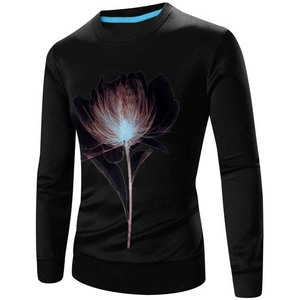 เสื้อสเวตเชิ้ตคอกลมผู้ชาย แขนยาว ทรงปกติ ผ้าถัก ลายบล็อกสี  สีดำ ขาว น้ำตาล ผ้าฝ้าย ใส่สบายๆ สำหรับฤดูใบไม้ร่วง - Product Image 3