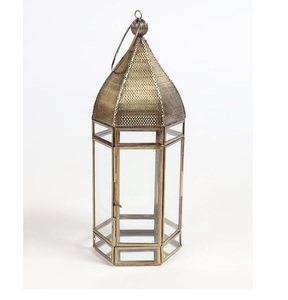 Rustic <b>Black</b> & Gold Home Decorative Glass & Stainless Steel Moroccan Metal Home Decorative Luxury <b>Lantern</b> Gold Finished Handmade - Product Image 2