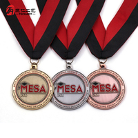 Médailles scolaires personnalisées en émail souple pour les sports d'échecs, de baseball, de course à pied, médailles de récompense en métal avec ruban, or, argent, bronze