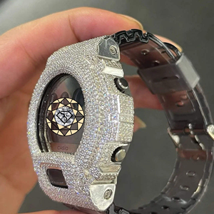 Reloj Deportivo Personalizado con Incrustaciones de Moissanita, Acero Inoxidable, Pantalla Analógica, Movimiento Quaiz, de Lujo para Hombre - Product Image 3