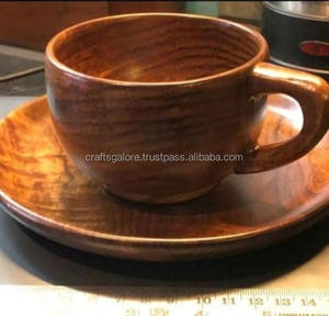 Handmade Rustic <b>Tea</b> <b>Set</b> Dark Wood <b>Tea</b> <b>Cup</b> <b>and</b> <b>Saucer</b> Europe Design Style for Giveaways Wholesale - Product Image 4